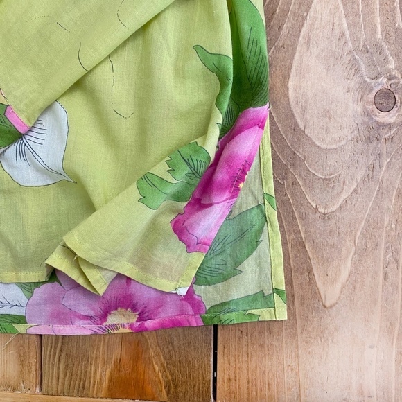 JH Collectibles Yellow Floral Button Down Shirt Top 100%‎ Cotton - Picture 4 of 8